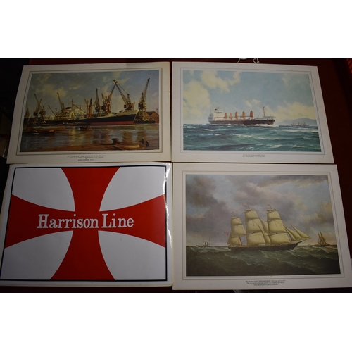 302 - Harrison Line - A fine range of colour prints of shipping throughout the ages, many with calendars l... 