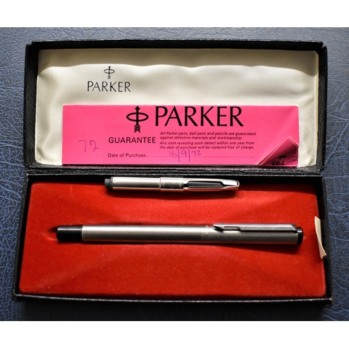 31 - 1970's Parker Fountain Pen, boxed with ink converter No.45