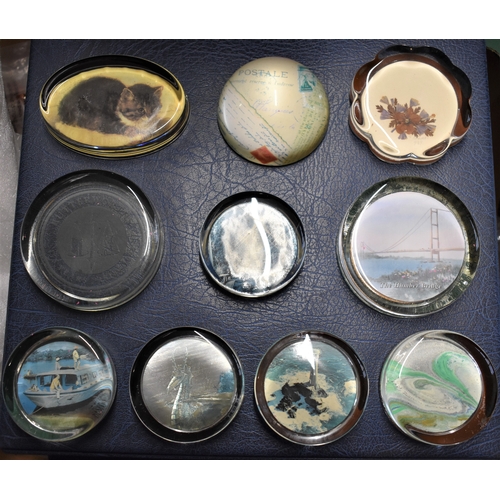 38 - A collection of (11) assorted Glass Paperweights including: Scotland, Humber Bridge, Animals and Flo... 