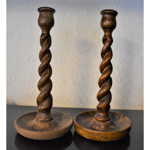 4 - A Pair of vintage candle stick holders with a barley twist. Shabby chic/refurb project