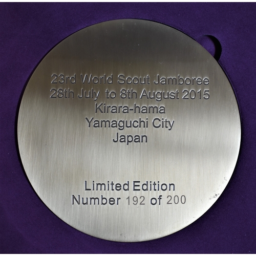 403 - Scouting 23rd World scout Jamboree Kirara-hama Yamguchi city of Japan commemorative plaque. Limited ... 