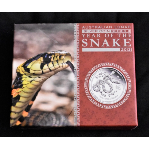 432 - Australia 2013 Silver Proof Dollar, Year of the Snake, boxed with certificate