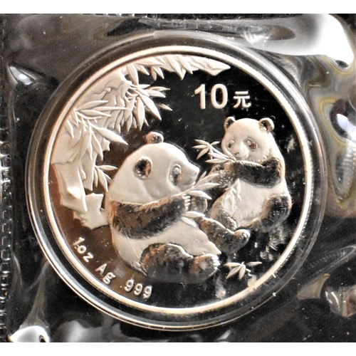 458 - China 2006 10 Yuan, Silver Proof, Temple, Rev; two Pandas