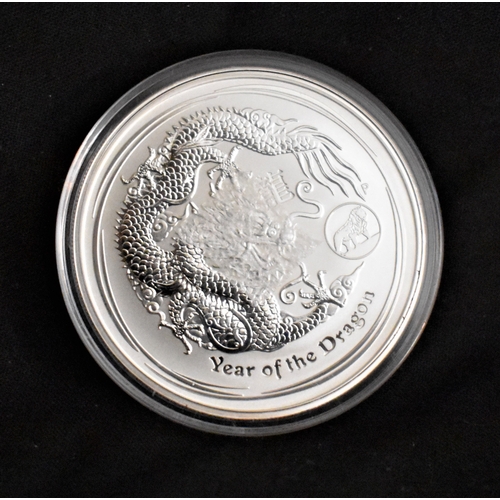 474 - Australia 2012 Silver Dollar, Year of the Dragon, capsuled