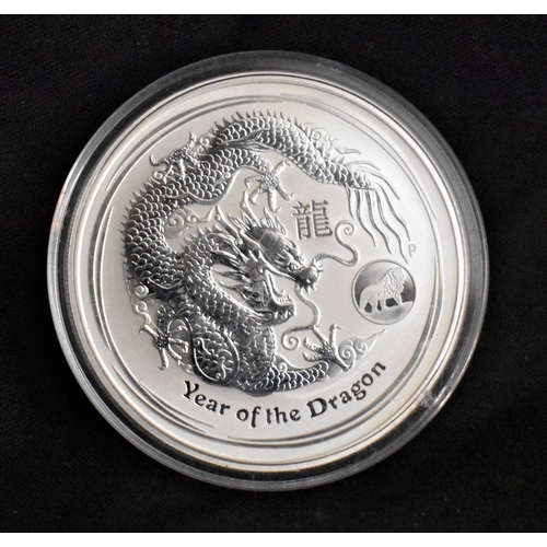 476 - Australia 2012 Silver Dollar, Year of the Dragon, capsuled