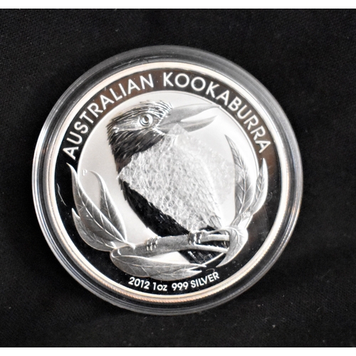 479 - Australia 2012 Silver Dollar, Kookaburra, capsuled