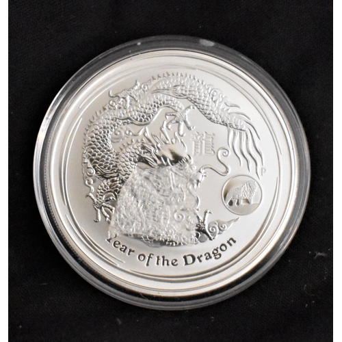 480 - Australia 2012 Silver Dollar, Year of the Dragon, capsuled