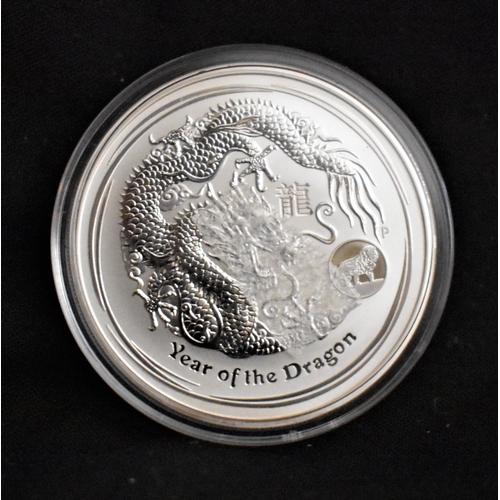 483 - Australia 2012 Silver Dollar, Year of the Dragon, capsuled