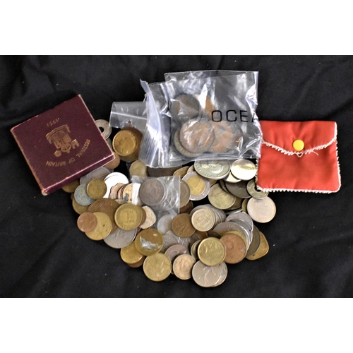 494 - Assorted British and Foreign mixture, includes: 1951 boxed Crown, with leaflet, some Silver Coinage