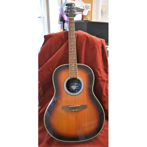 53 - Guitar, a Kamen Applause AE21 Round-back. Missing electrical output. Sold as acoustic