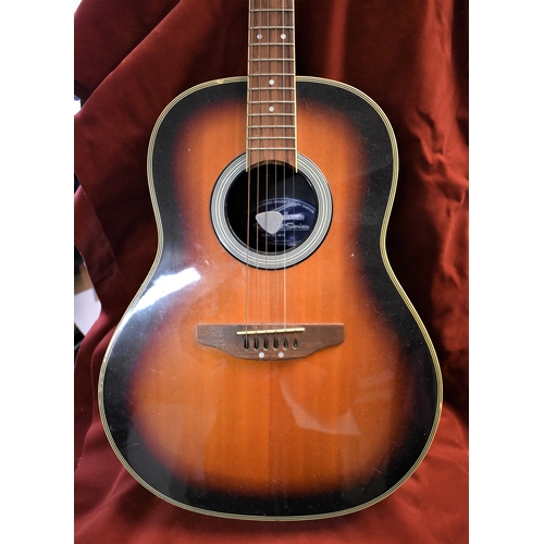 53 - Guitar, a Kamen Applause AE21 Round-back. Missing electrical output. Sold as acoustic