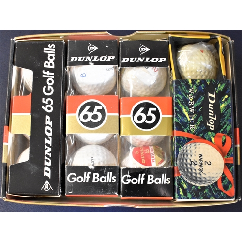 67 - Vintage Golf Balls - Dunlop 65'-9 in original box unused and Warwick (3)