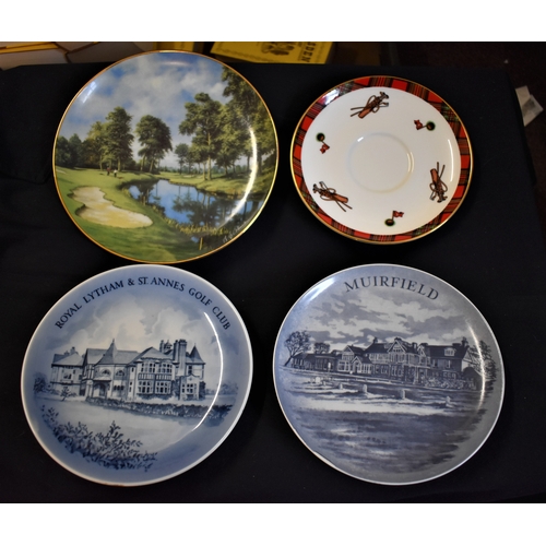 76 - Selection of Porcelain plates showing golfing locations and themes. Made by the Royal Copenhagen, St... 