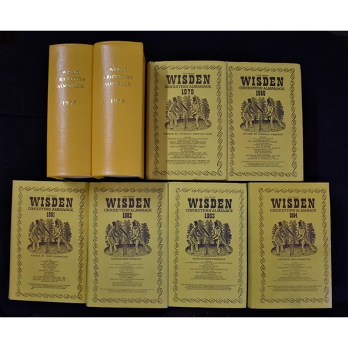 80 - Wisden Cricketers Almanacs (8 volumes) 1977-1984; 144-121st editions