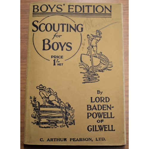 196 - Scouting for Boys by Lord Baden-Powell of Gilwell, Boys' Edition printed by C. Arthur Pearson, Ltd. ... 