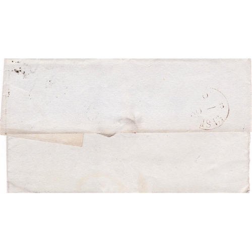 340 - Great Britain 1841 Penny red-brown on Leeds wrapper with Number '6' in Maltese Cross. Clear strike