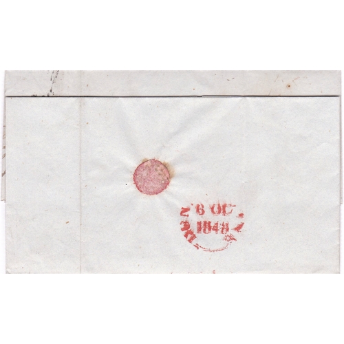 342 - Great Britain 1841 Penny red-brown, NK, on EL London to Dunfermline with very fine Number '8' in Mal... 