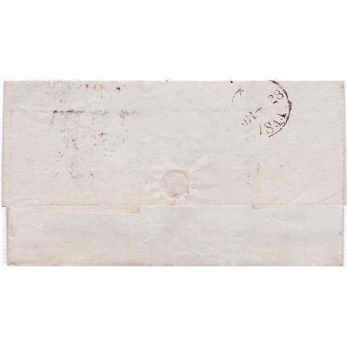 355 - Great Britain 1841 Penny red-brown 'NI' on Leeds wrapper, used 1844 (very late) with Number '10' in ... 