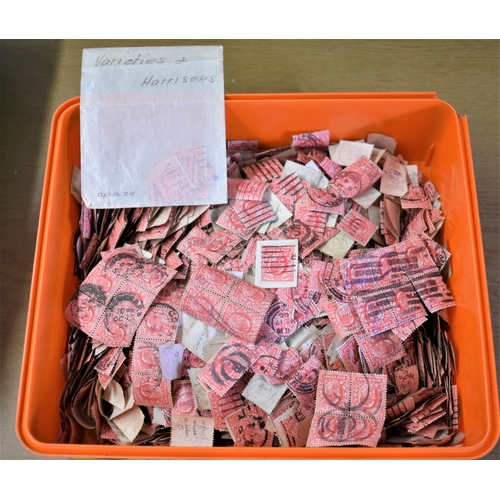 246 - Great Britain Attic Find of 5000 King Edward VII 1d reds used, some blocks. A wonderful find for the... 