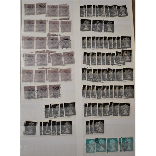 247 - Great Britain - A large sorted stock of used Machins housed in two large 36 page Lighthouse stockboo... 