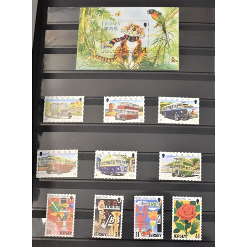 285 - Jumbo stockbook with u/m mint Jersey including Values to £5, also some New Zealand