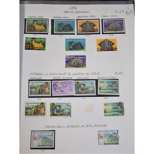 286 - Papua New Guinea - Mainly modern, mostly used and displayed on pages with many thematic issues, good... 