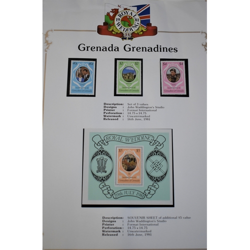 296 - Royalty 1981 Royal Wedding u/m Mint in a Special album, many varieties, Inverted wmks, Overprint Col... 