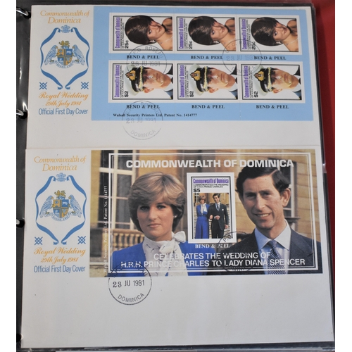 297 - Royalty 1981 Royal Wedding First Day Cover Collection - An album with more unusual Booklets, Sheetle... 