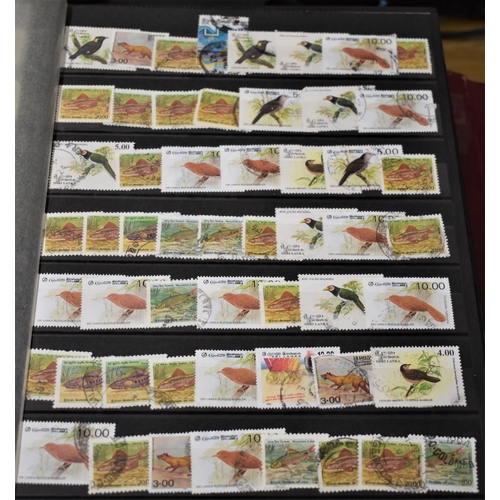 300 - Sri-Lanka Birds, used with extensive duplication in an (8 page/16 sides), stockbook mainly very fine... 