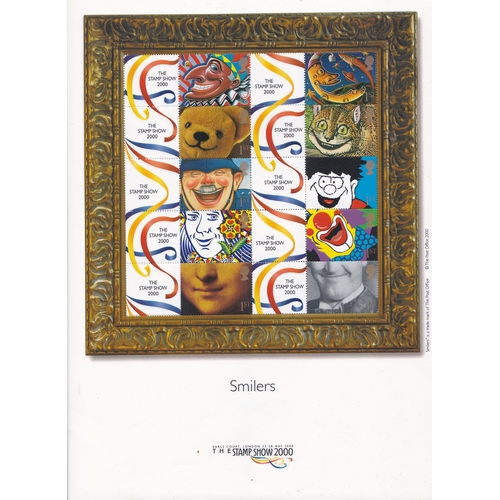 550 - Great Britain 2000 Post Office Smilers Sheet Stamp Show 2000, SG L51 u/m mint