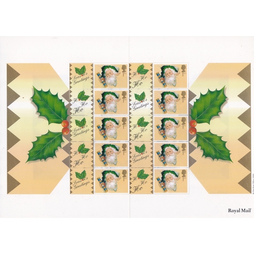 552 - Great Britain 2000 Post Office Christmas Sheet, father Christmas with a cracker, SG L53, Imprint Pos... 
