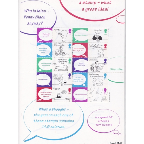 557 - Great Britain 2001 'Greetings Cartoons' P.O. Sheet, SG L56 u/m mint
