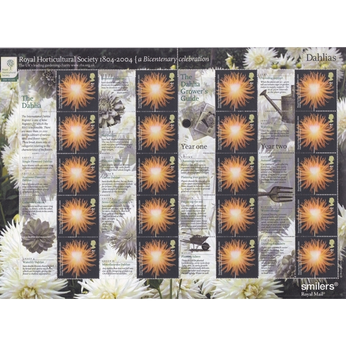 570 - Great Britain 2004 Royal Mail Society Royal Mail 'Dahlia' Smilers Sheet SG LS 19