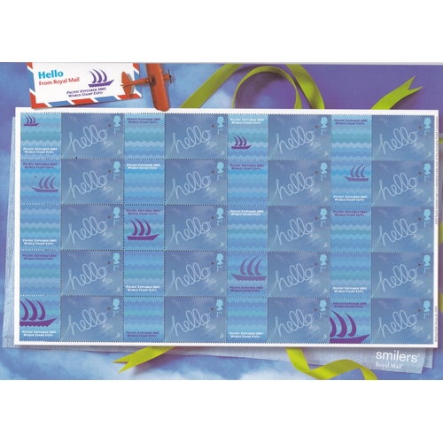 575 - Great Britain 2005 'Hello' Royal Mail Smilers Sheet World Stamp EXPO, SG LS 24, u/m mint