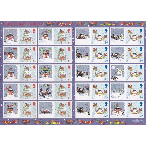 578 - Great Britain 2005 'Christmas Robin' Royal Mail Smilers Sheets, SG LS27, u/m mint