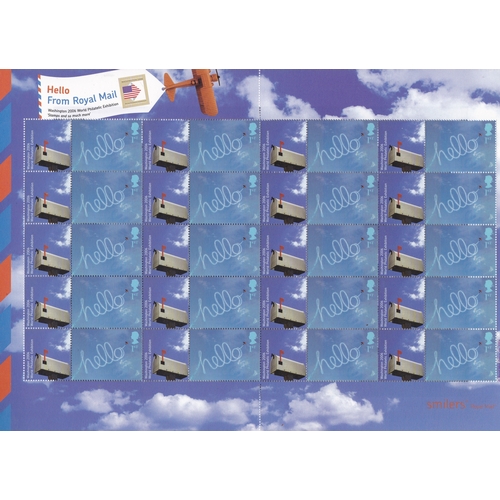 581 - Great Britain 2006 Washington Stamp Exhibition 'Hello' Royal Mail Smilers Sheet, SG LS30