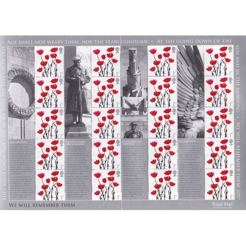 586 - Great Britain 2006 We will Remember them 'Poppies' Royal Mail Smilers Sheet