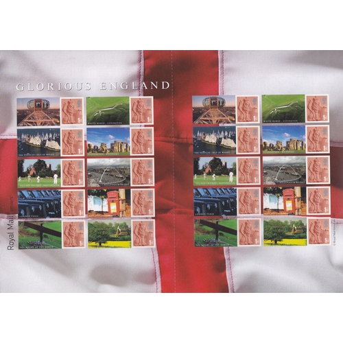 593 - Great Britain 2007 'Glorious England' Royal Mail Smilers Sheet, SG LS38