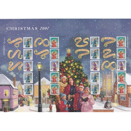 595 - Great Britain 2007 Christmas Royal Mail Smilers Sheet, SG LS42, u/m mint