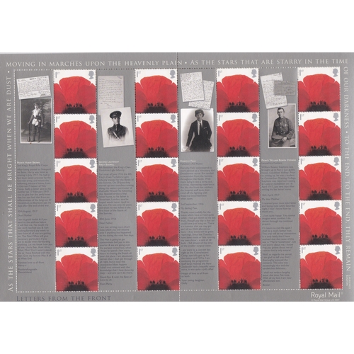 596 - Great Britain 2007 ' Letter from the Front' Royal Mail Smilers Sheet (Poppy), SG LS43