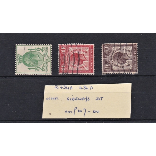 489 - Great Britain 1929 UPI. Congress 1/2d, 1d and 1 1/2d watermark sideways used SG 434a, 435a and 436a.... 