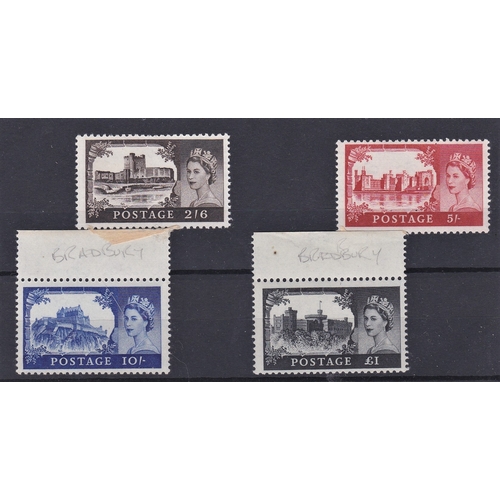 500 - Great Britain 1959-68 Bradbury Wilkinson set 2/6 to £1, u/m mint SG 595a - 598a (4)