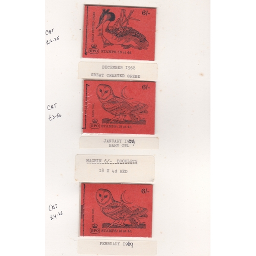 545 - Great Britain (Booklets) 1968-1970 6/- Booklets 18 Different. Cat £70+