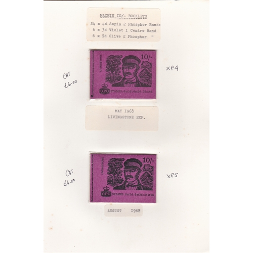 546 - Great Britain (Booklets) 1968-70 10/- Booklets, nine different and £1 Cooks. Cat £70+ (10 in total)
