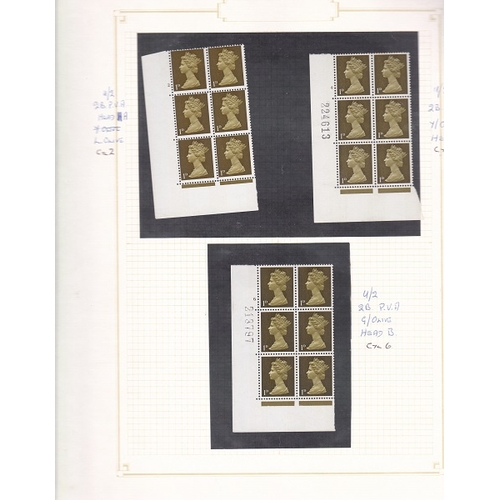 540 - Great Britain good mint assorted Cylinder Blocks, Pre-decimal with varieties annotated. Good lot 1/2... 