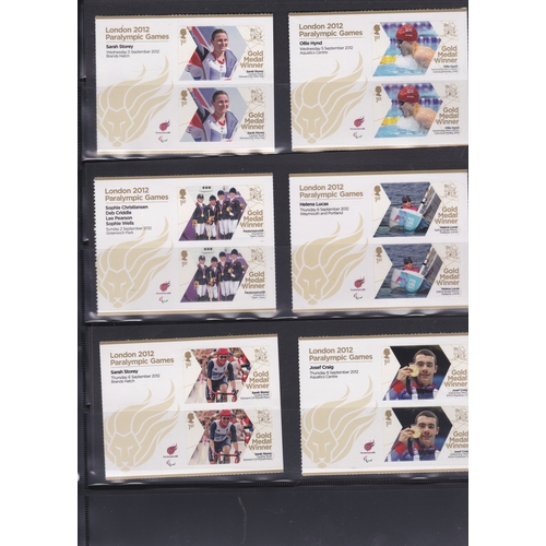 535 - Great Britain 2012 Paralympics Gold Medal Winners set of 34 mint sheetlets u/m mint