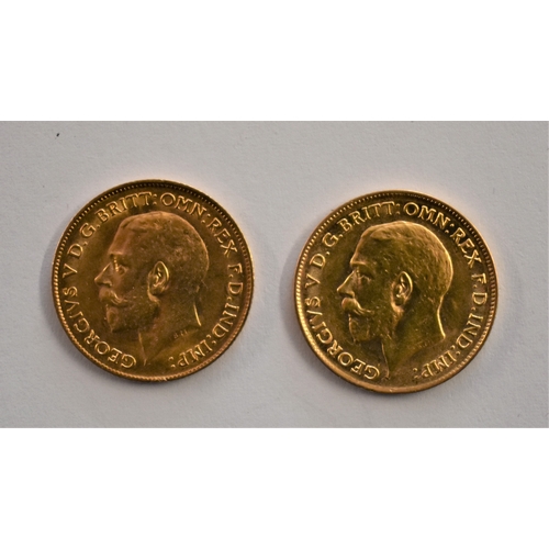13 - Gold Half Sovereigns 1911 and 1912 (2), GEF or better