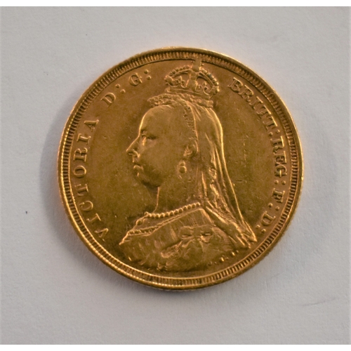 31 - Gold 1887 Victoria Jubilee Head Sovereign, VF