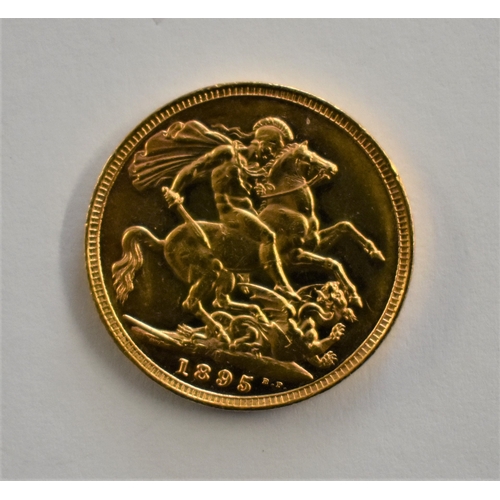 37 - Gold 1895 Victoria old Head Sovereign, AEF
