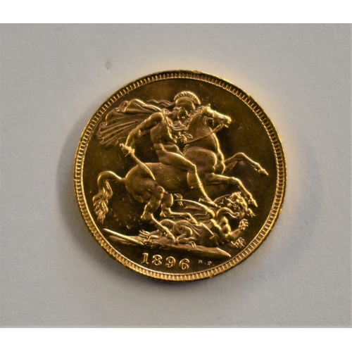 38 - Gold 1896 Victoria old Head Sovereign, EF